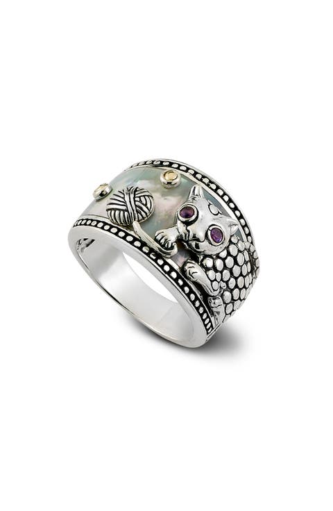 Mother-of-Pearl Animal Overlay Ring