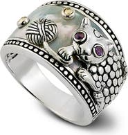 SAMUEL B. Mother-of-Pearl Animal Overlay Ring