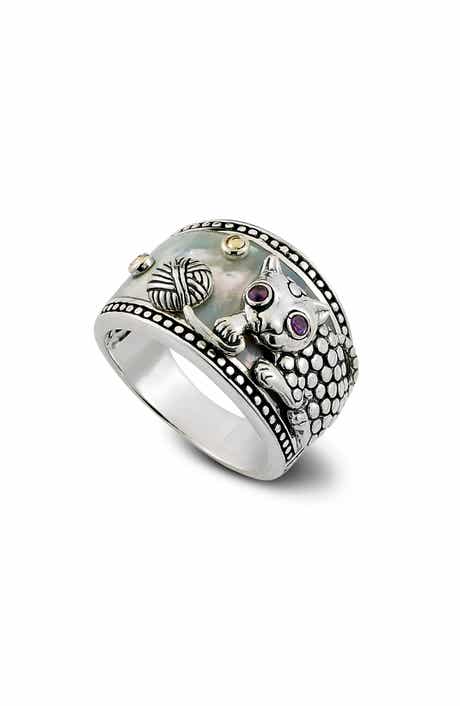 SAMUEL B. Mother-of-Pearl Animal Overlay Ring