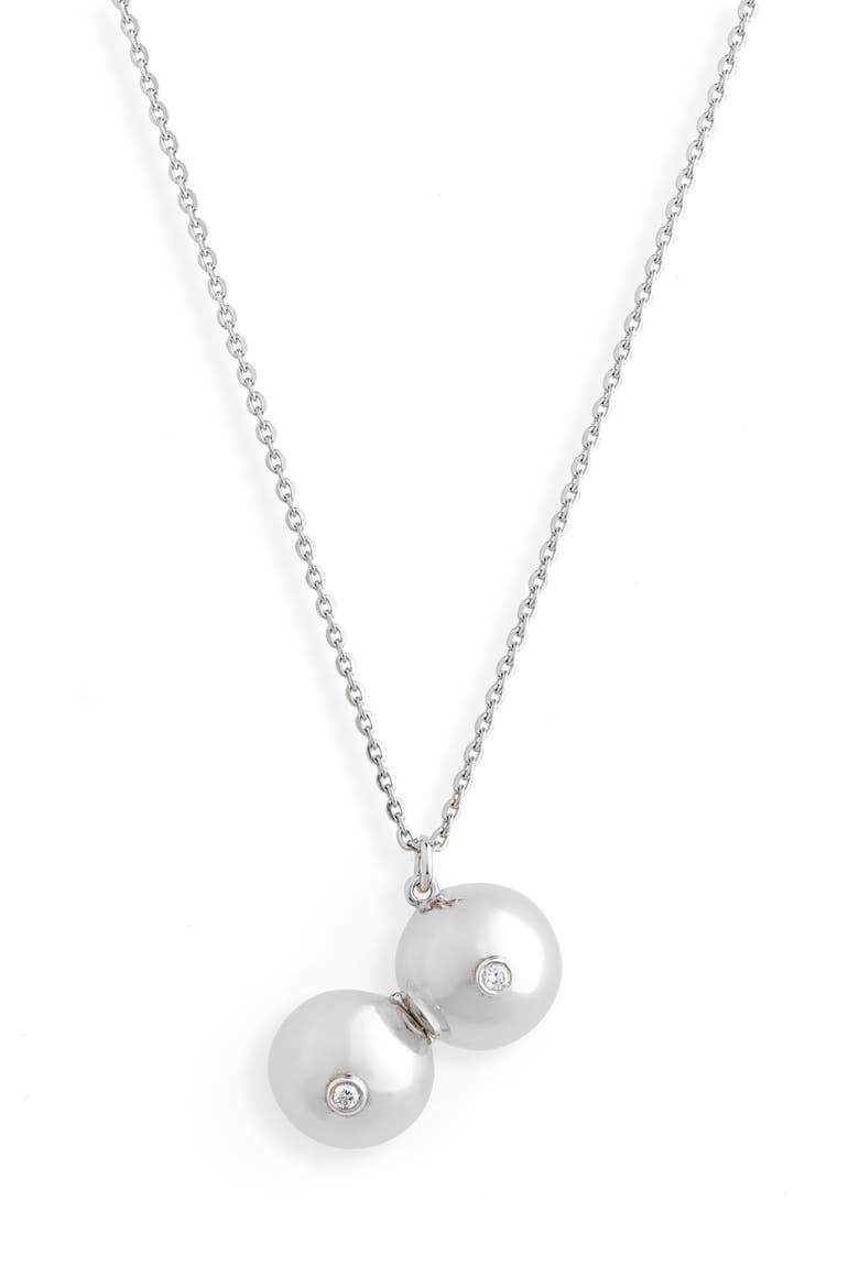 Boob Diamond Locket Necklace, Alternate, color, SILVER