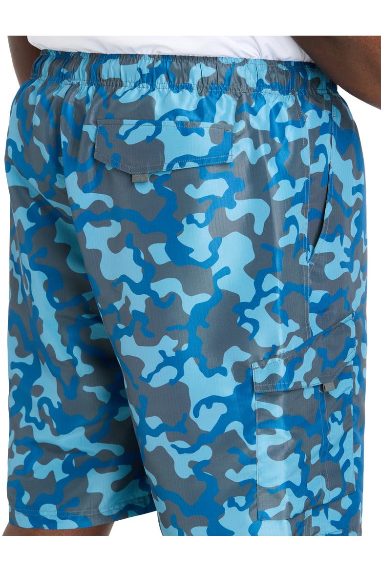 Big & Tall Performance Ripstop Camo Cargo Shorts, Alternate, color, BLUE CAMO