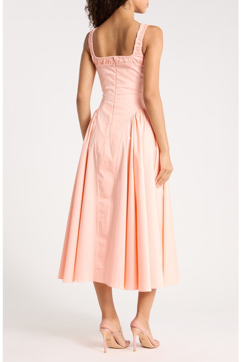 Dorothy Stretch Pima Cotton Cocktail Midi Dress, Alternate, color, PEACH