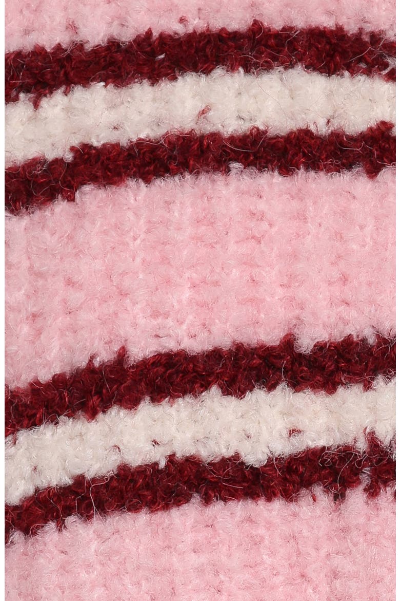 Albertine Bouclé Crop Cardigan, Alternate, color, PINK STRIPE