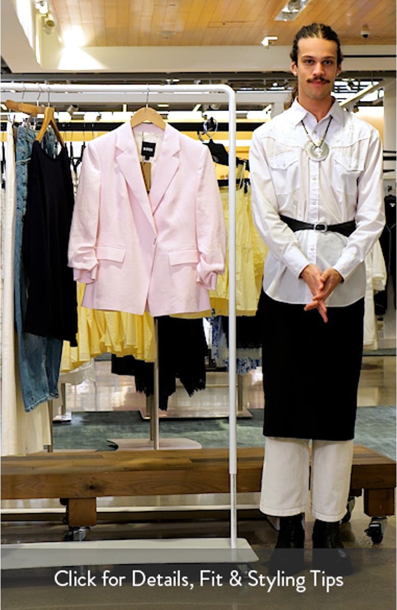 Jia Slim Fit Linen Blend Double Breasted Blazer, sales video thumbnail