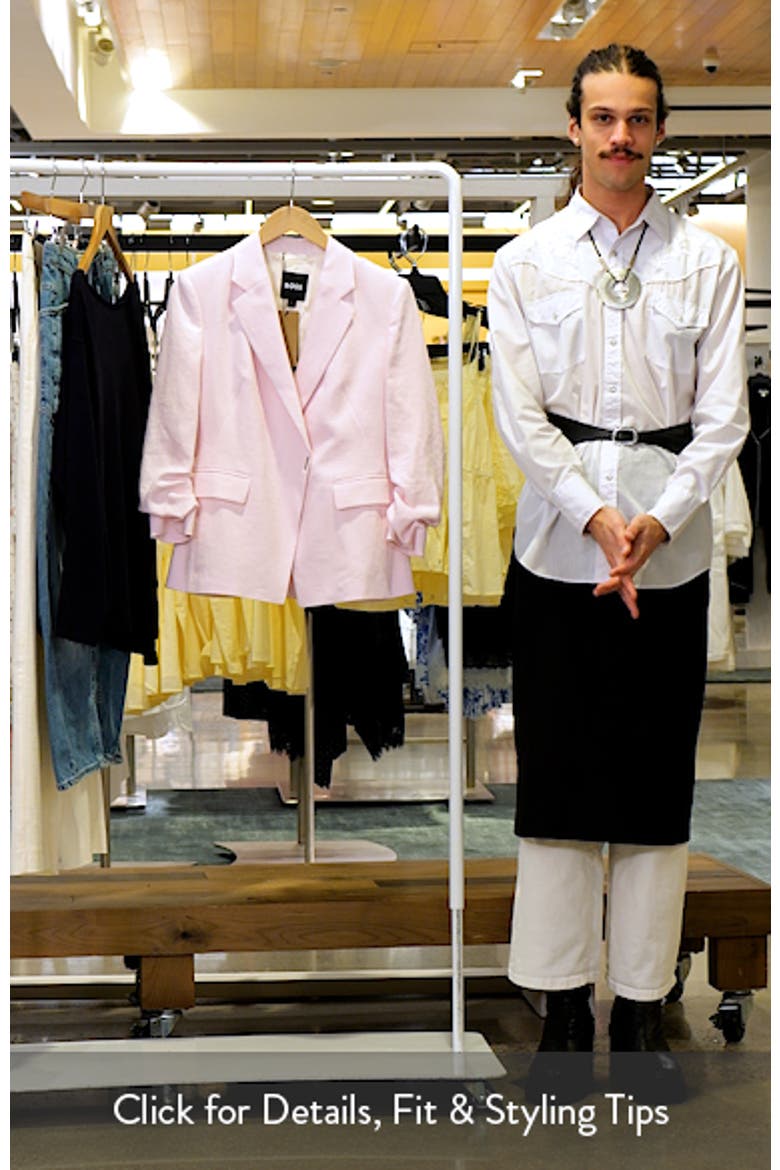 Jia Slim Fit Linen Blend Double Breasted Blazer video