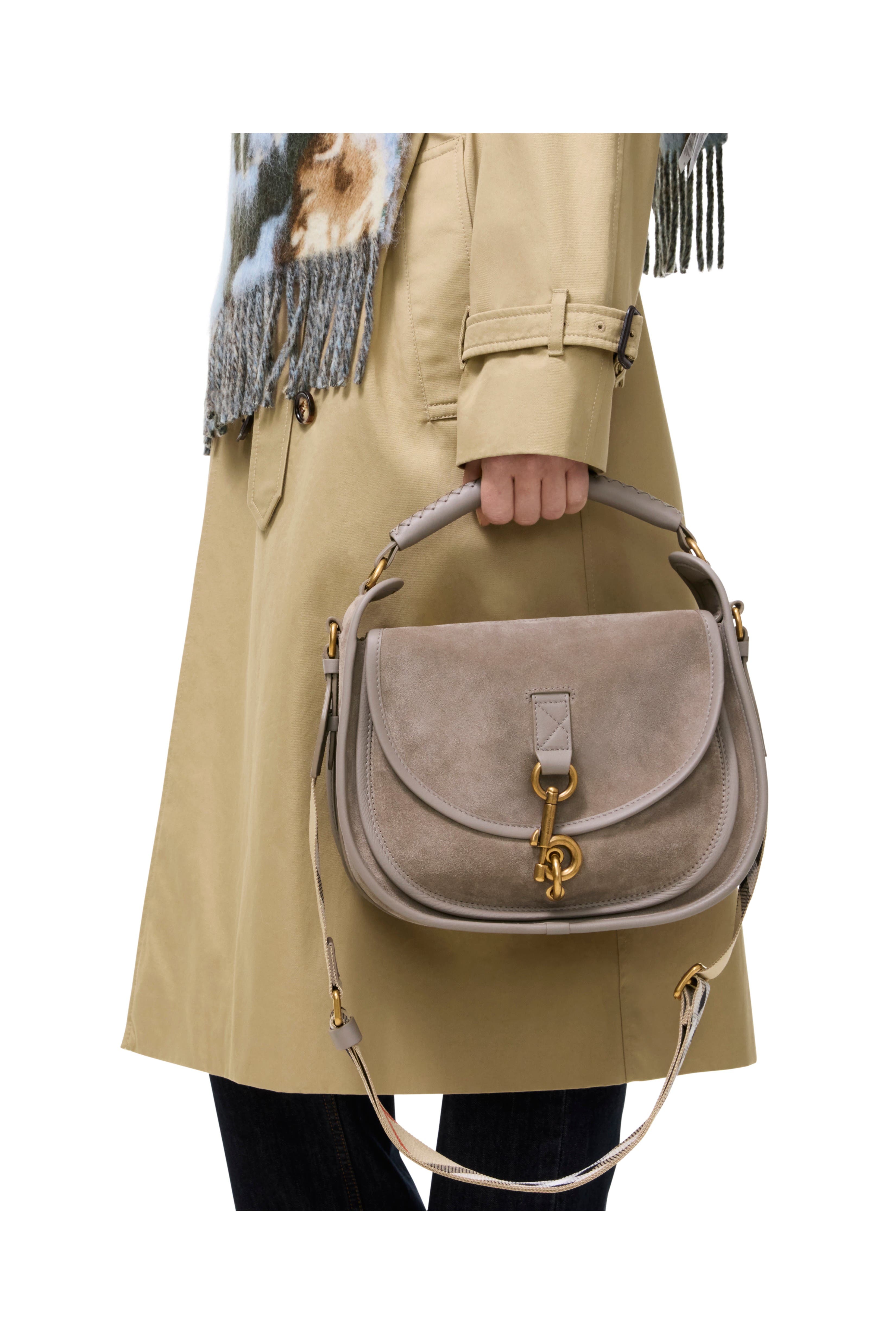 Small B Clip Messenger Bag, Alternate, color, Taupe brown