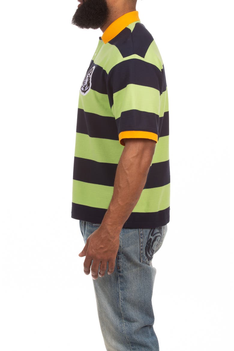BB Tribeca Stripe Cotton Piqué Polo, Alternate, color, JADE LIME