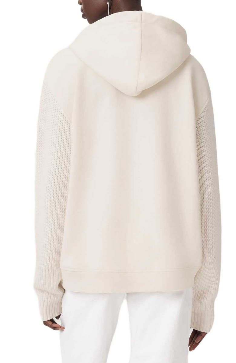 AllSaints Amphie Relaxed Fit Cotton Hoodie, Alternate, color, Tofu White