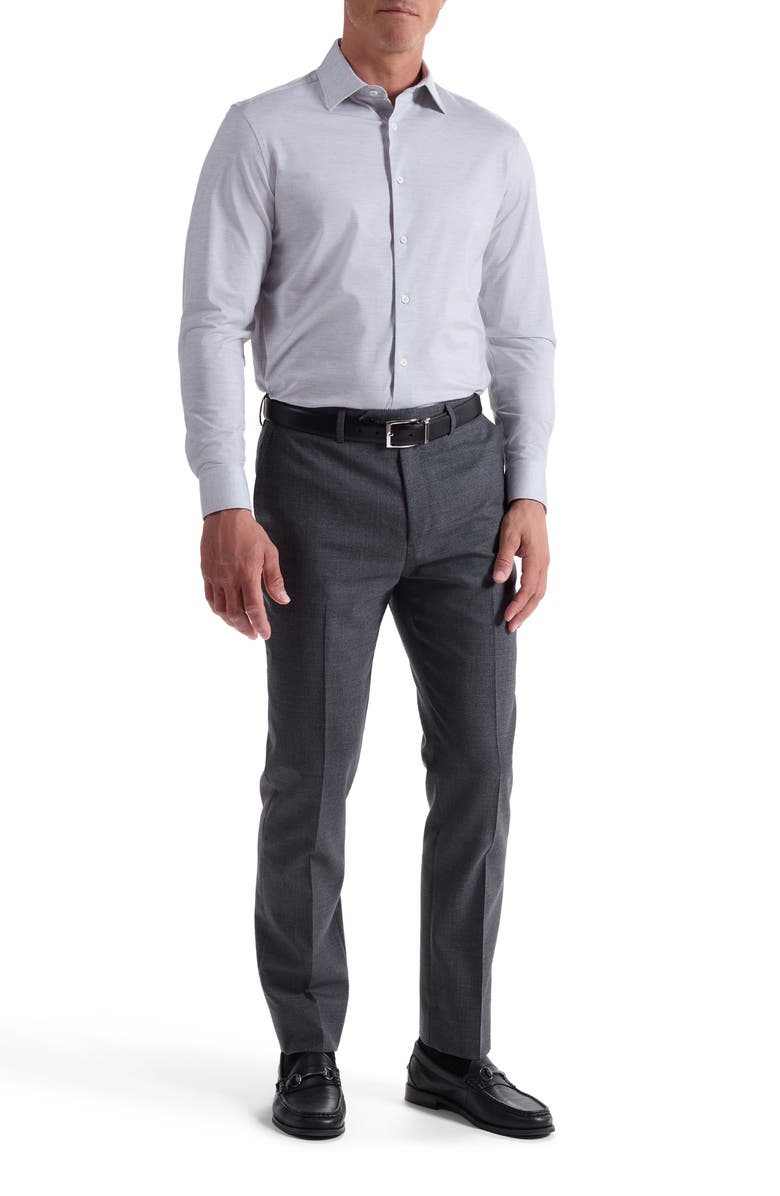 Bugatchi James OoohCotton<sup>®</sup> Space Dye Button-Up Shirt, Alternate, color, Platinum