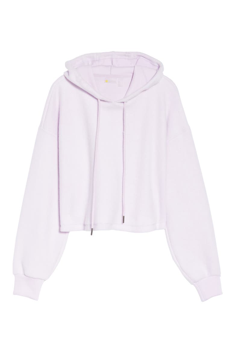 Plush Crop Hoodie, Alternate, color, PURPLE FAIR