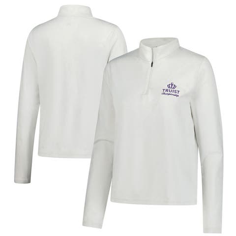 Women's Under Armour  White Truist Championship Rose Jacquard UA Tech Quarter-Zip Pullover