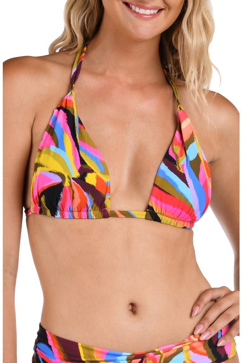 Tropic Waves Halter Bikini Top, Main, color, PINK