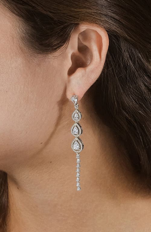 Sterling Forever Angela Cubic Zirconia Drop Earrings In Silver