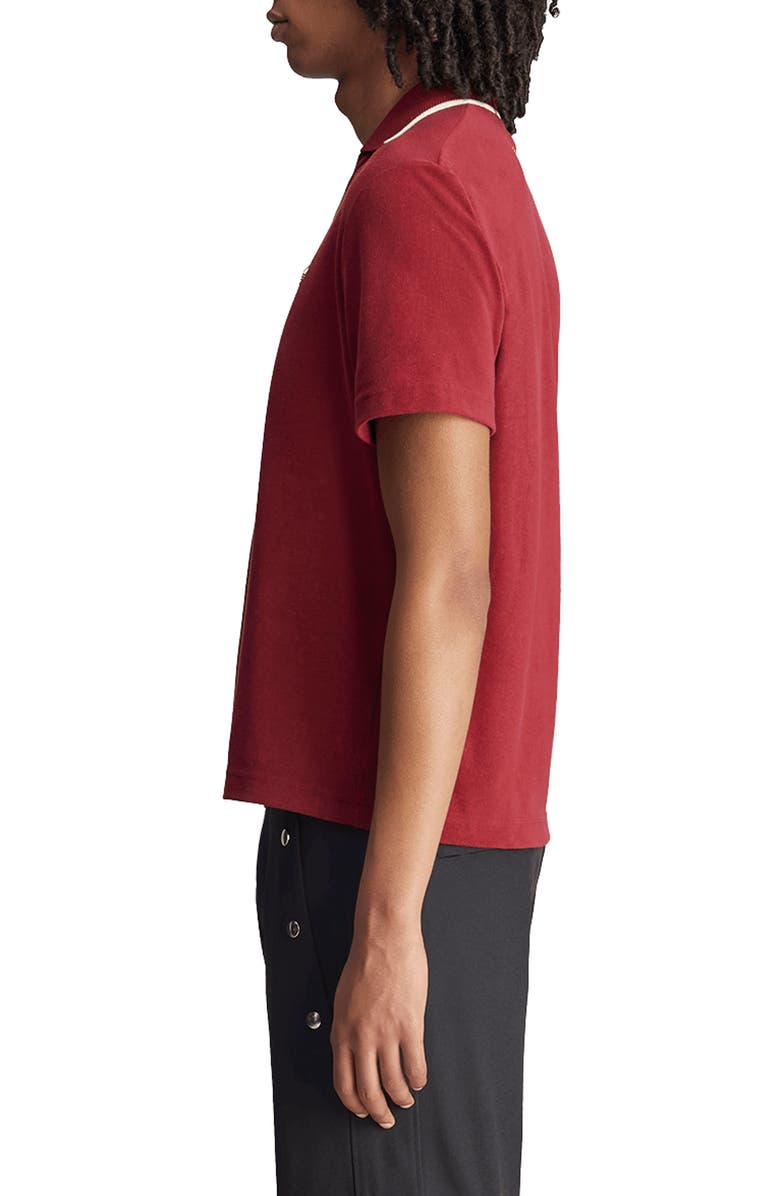 ADIDAS X WALES BONNER Johnny Collar Terry Cloth Polo, Alternate, color, Collegiate Burgundy