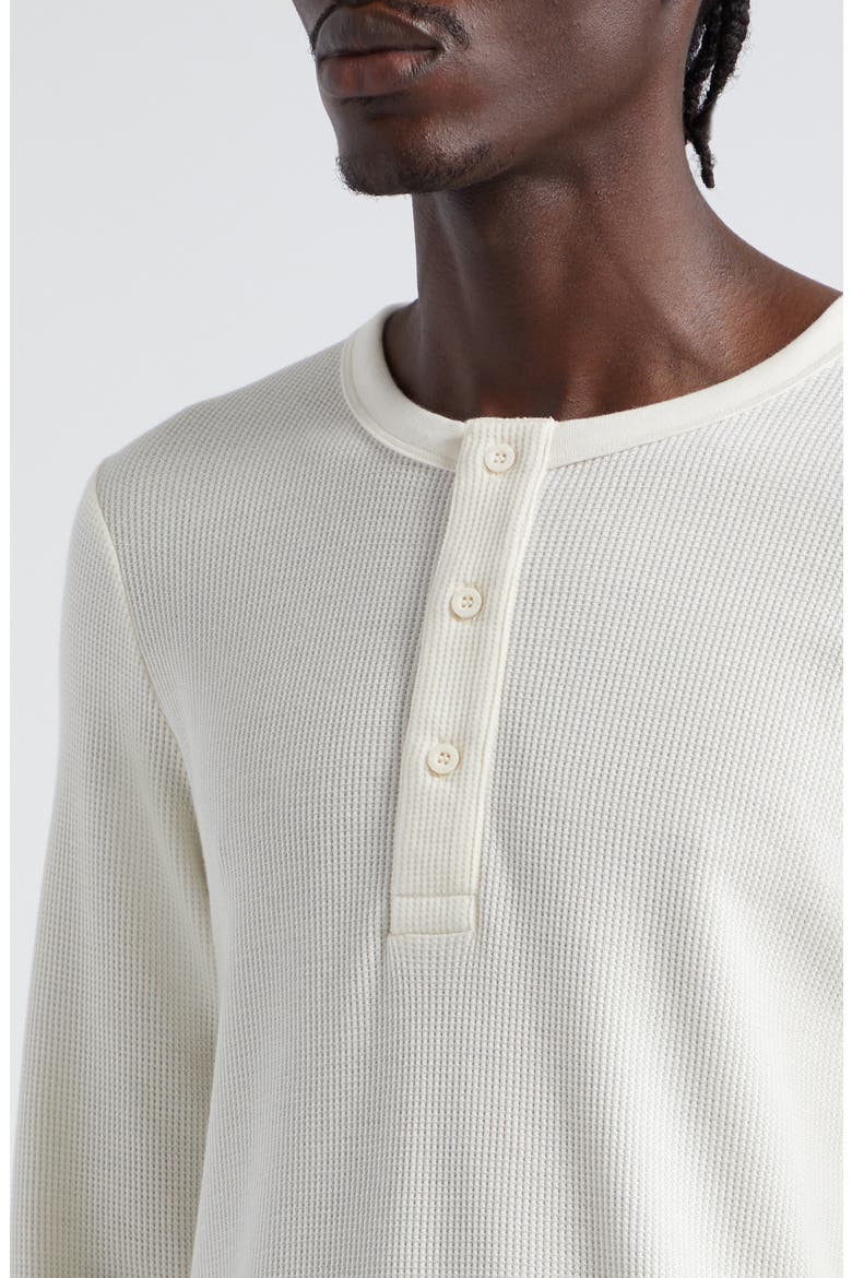Waffle Cotton Henley, Alternate, color, ECRU