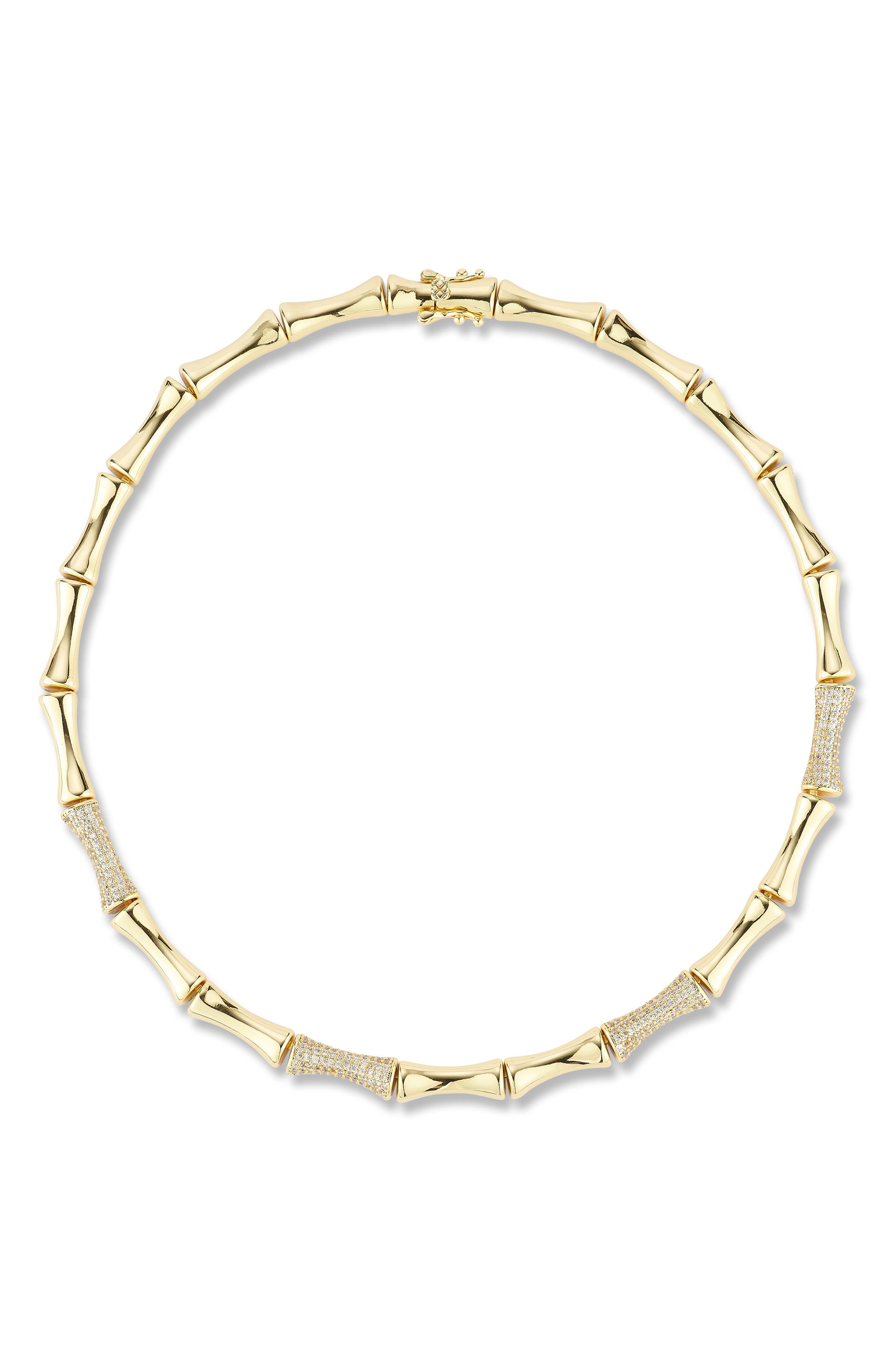 Bamboo Cubic Zirconia Necklace