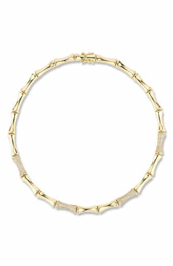 Bamboo Cubic Zirconia Necklace