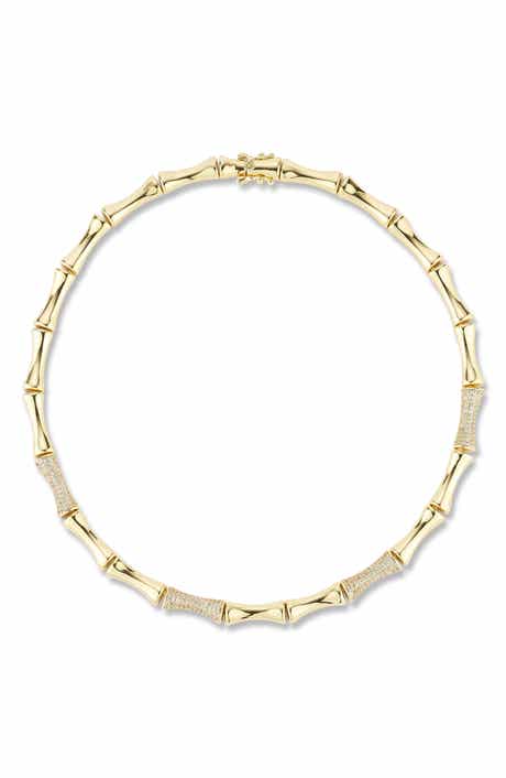 Bamboo Cubic Zirconia Necklace