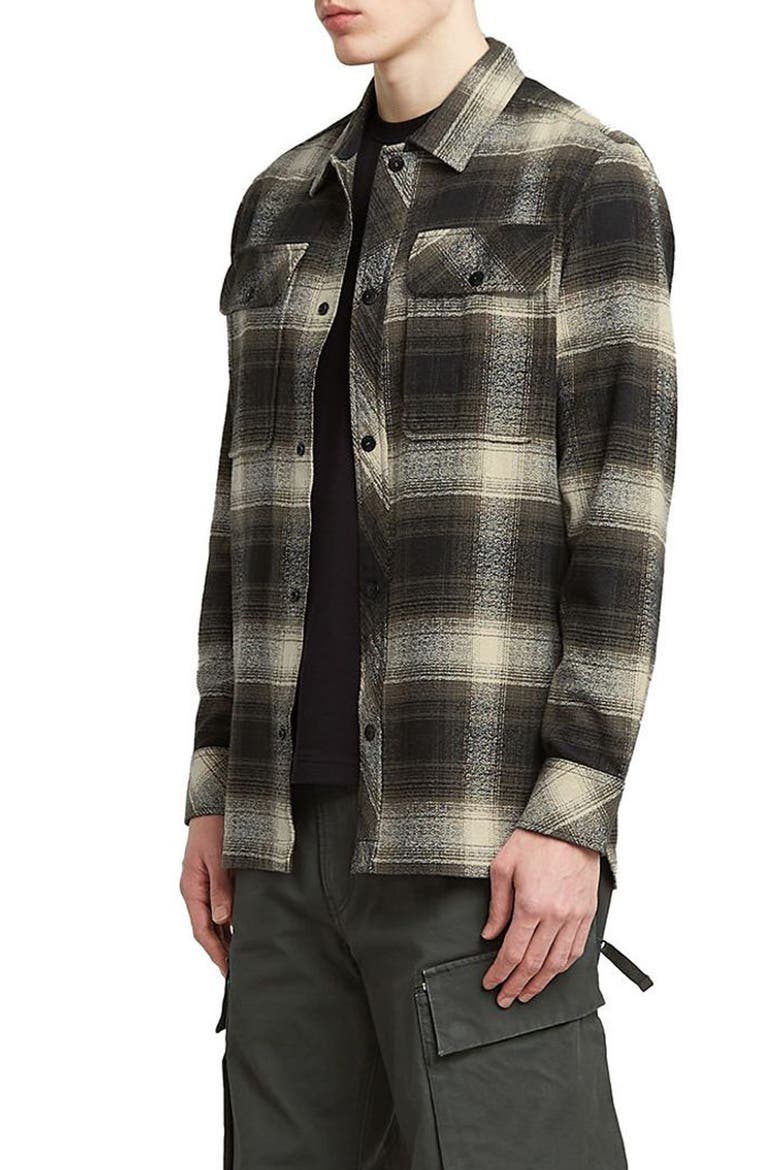 GPO Plaid Cotton Snap-Up Overshirt, Alternate, color, ASFALT ARTHUR CHECK