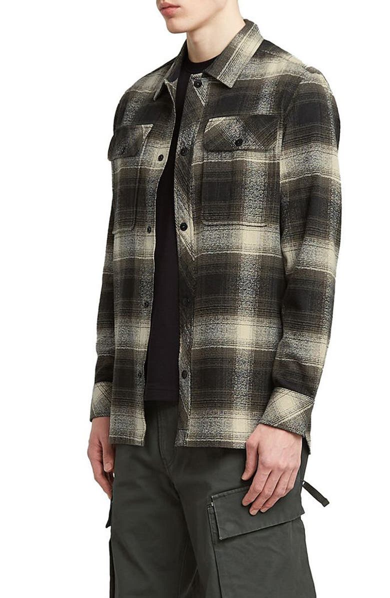 G-STAR GPO Plaid Cotton Snap-Up Overshirt, Alternate, color, Asfalt Arthur Check