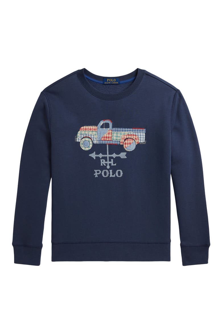 Kids' Truck Graphic Sweatshirt, Main, color, RUSTIC NAVY