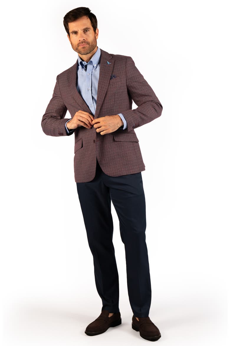 Micro Houndstooth Sport Coat, Alternate, color, MERLOT
