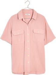Madewell Lightspun Flap Pocket Short Sleeve Button-Up Shirt
