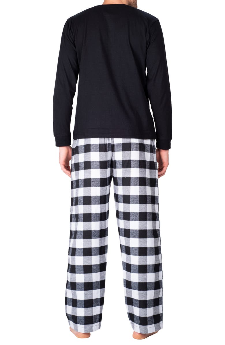 SLEEPHERO Flannel Pajama Set, Alternate, color, White And Black Buffalo Check