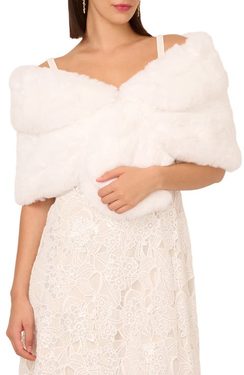Crystal Faux Fur Wrap Capelet