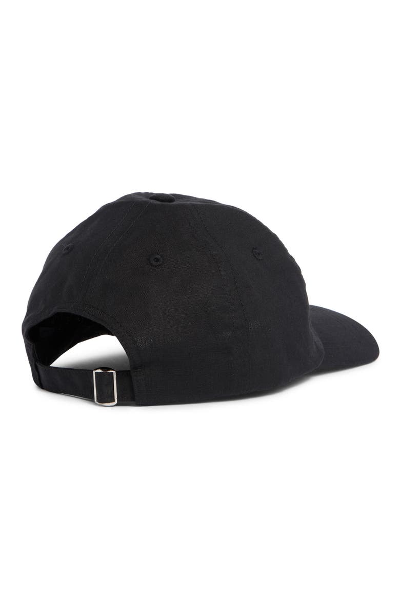 Linen & Cotton Blend Baseball Cap, Alternate, color, BLACK