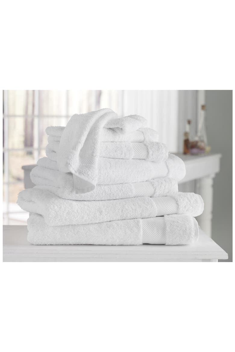 Kansas Set of 4 Turkish Cotton Bath Towels, Alternate, color, WHITE