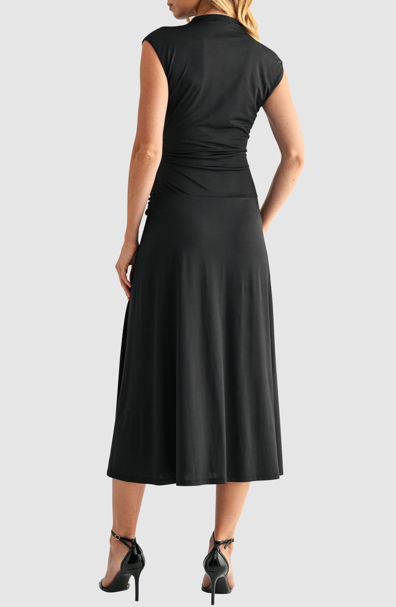 Mila Mae Cap Sleeve Dress, Alternate, color, Black