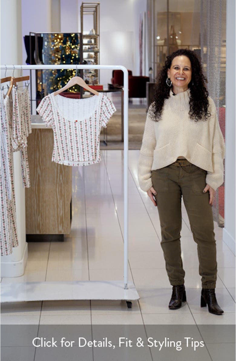 Print Short Sleeve Pajama Top, sales video thumbnail