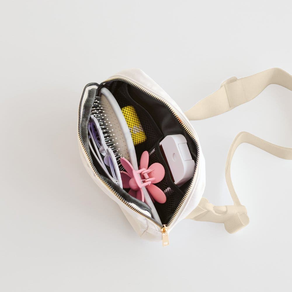 Sweet Wink Bow Patch Belt Bag, Alternate, color, Ivory