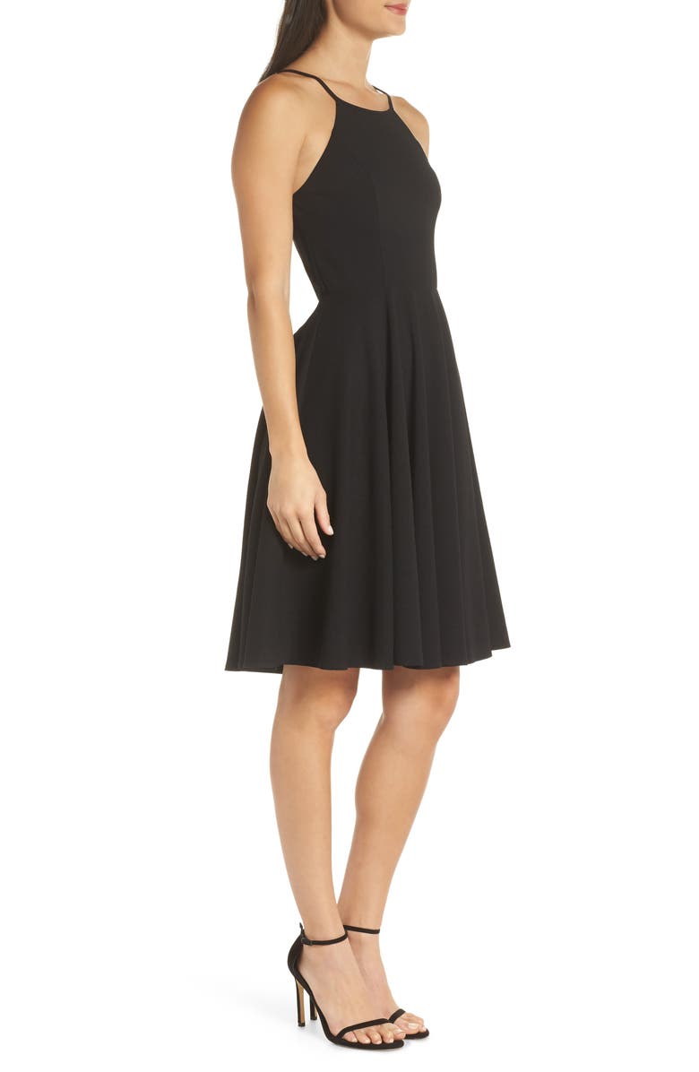 Lulus Halter Neck A-Line Cocktail Dress, Alternate, color,