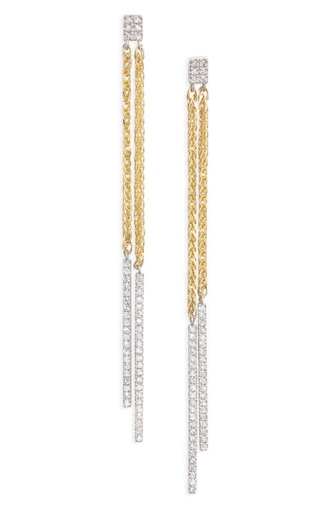Diamond Pavé Chain Drop Earrings