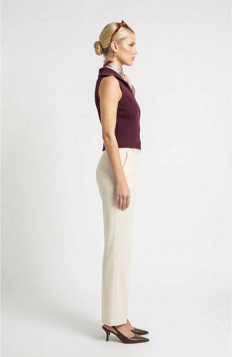 Knit & Lounge Sleeveless Sweater Vest with Zip Front and Ribbed Knit, Alternate, color, Dark Purple