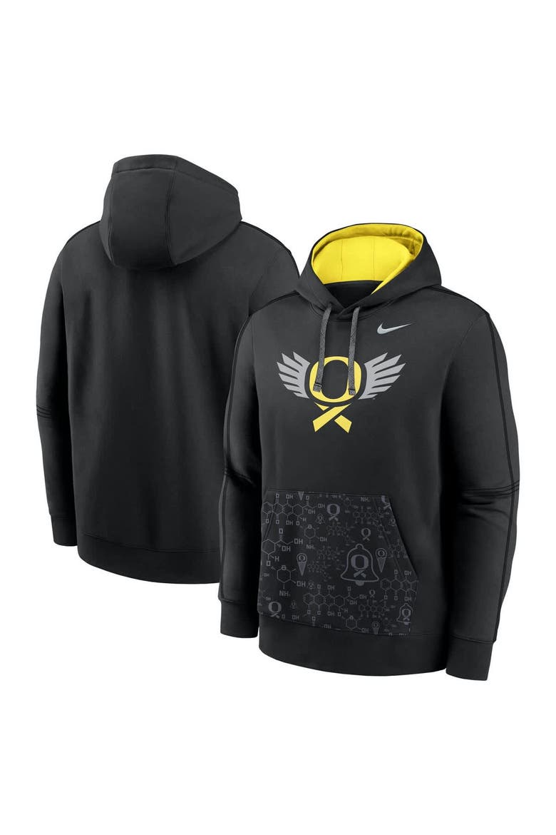 Men's Nike  Black Oregon Ducks Club Pullover Hoodie, Alternate, color, Black