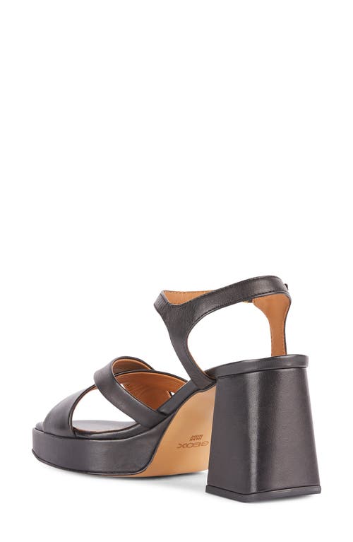 Geox Soledea Ankle Strap Platform Sandal In Black