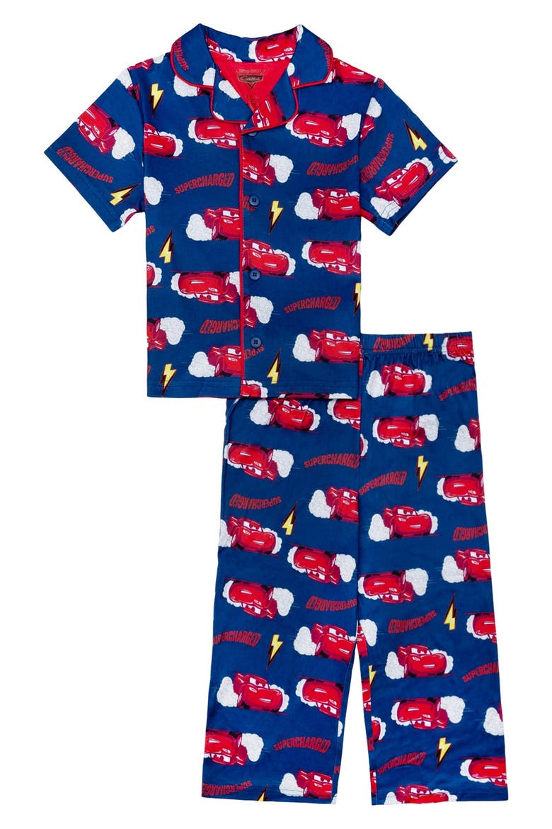 Kids' Milky Jersey Coat Long Pajamas, Main, color, BLUE