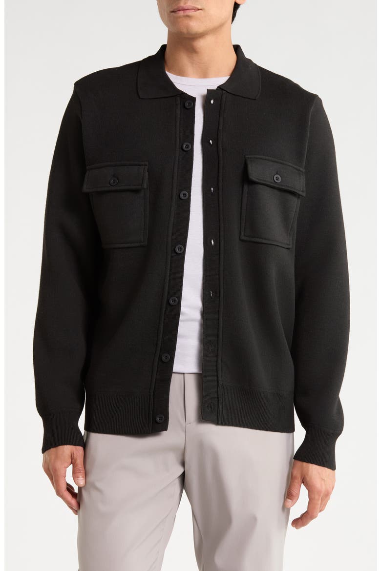 Button Down Cardigan, Main, color, BLACK