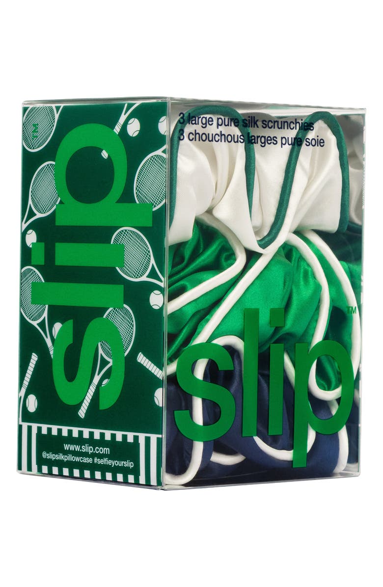 slip Game Day 3-Pack Pure Silk Large Scrunchies, Alternate, color, Game Day