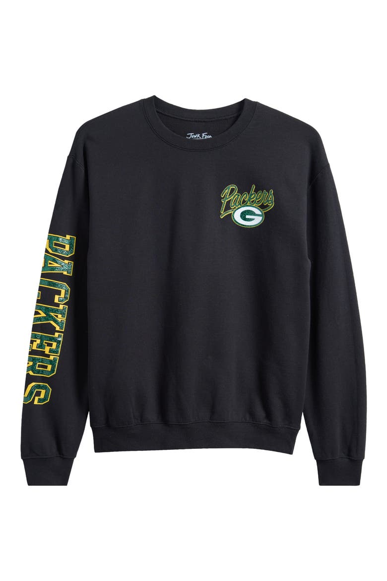 NFL Packers Glitter Graphic Sweatshirt, Alternate, color, BLACK