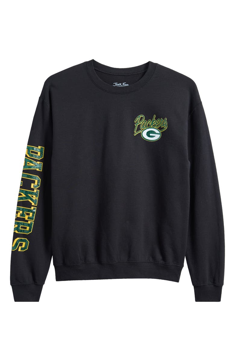 Junk Food NFL Packers Glitter Graphic Sweatshirt, Main, color, Black