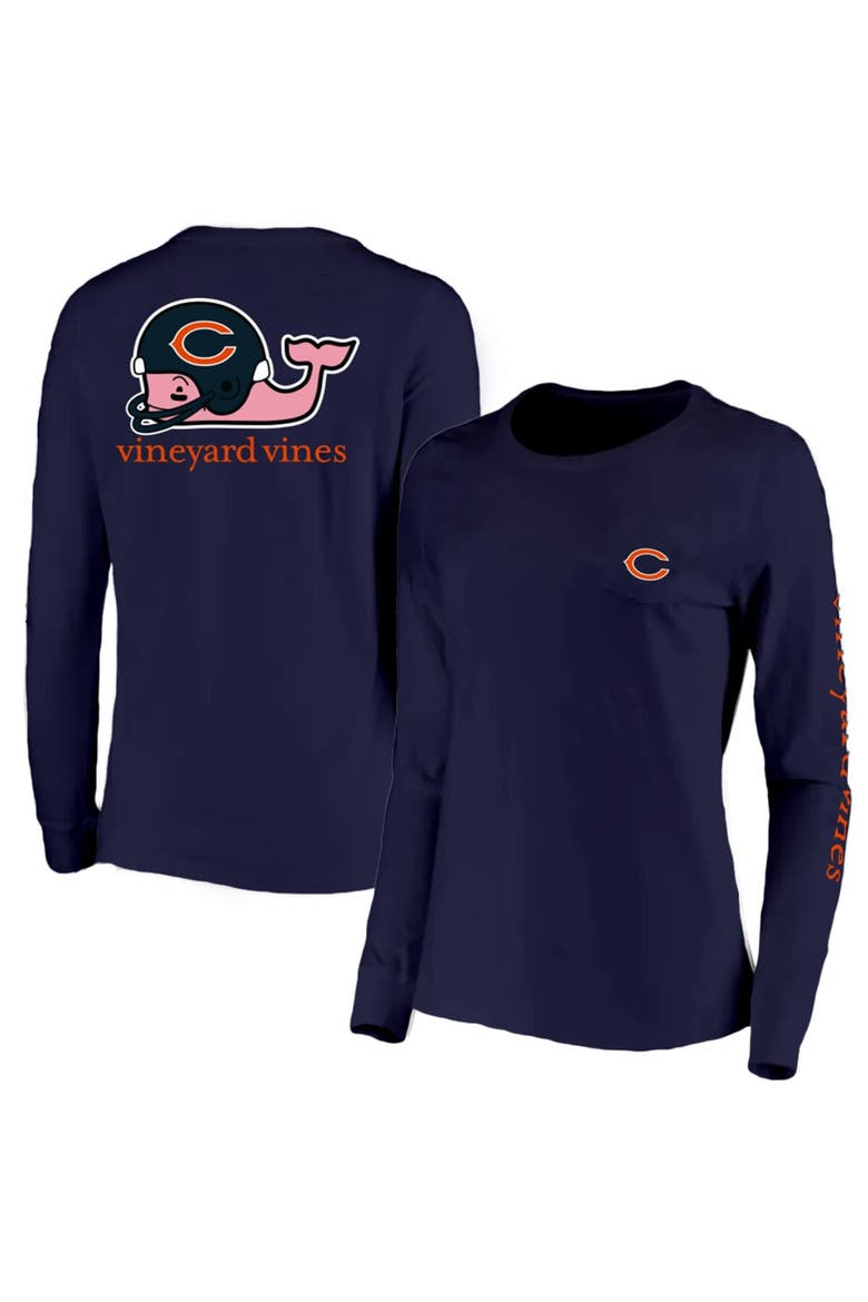 Women's Vineyard Vines Navy Chicago Bears Helmet Long Sleeve T-Shirt, Main, color, Navy