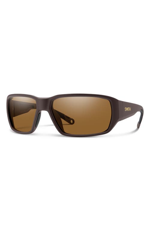 Smith Hookset 62mm Chromapop™ Polarized Oversize Wraparound Sunglasses In Mississippi Mud/brown