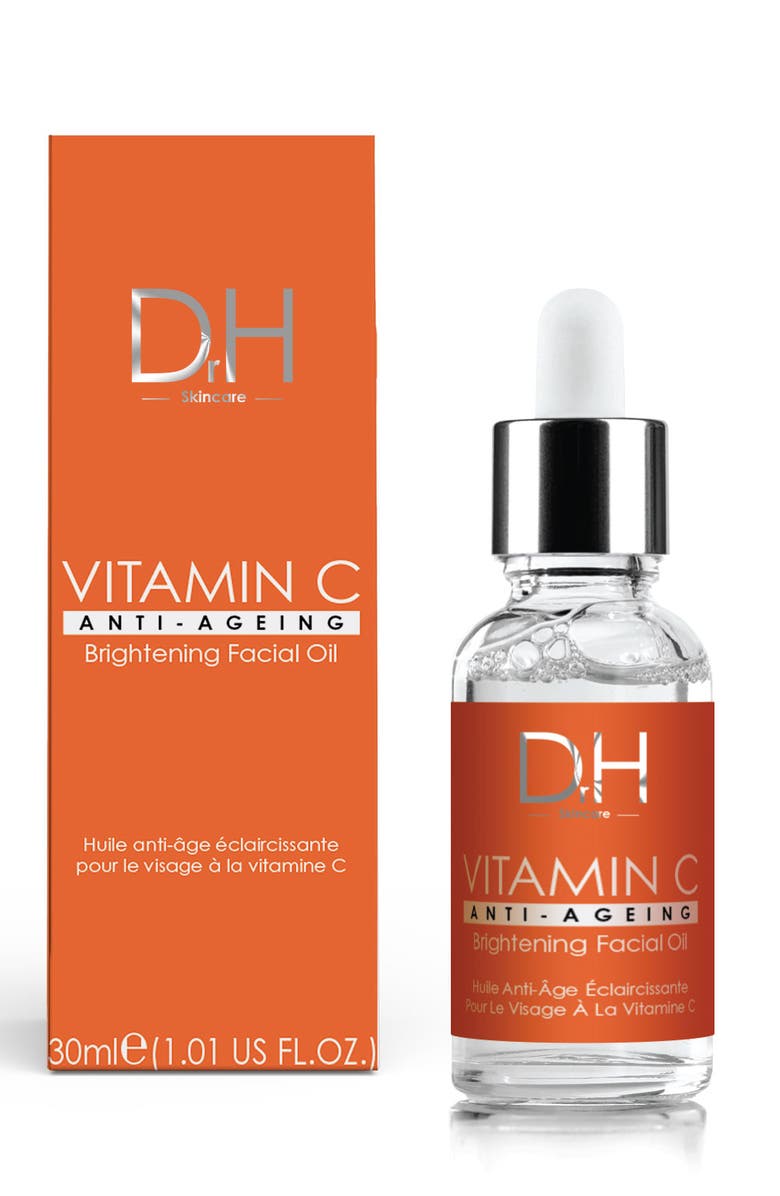 Dr H Vitamin C Brightening Oil Facial Oil 30ml for Acne & Blemishes, Large Pores, Alternate, color, White
