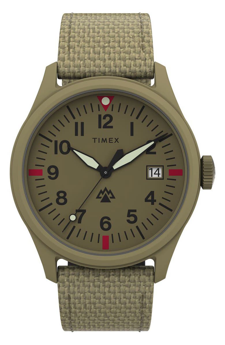 Timex<sup>®</sup> Expedition North<sup>®</sup> Traprock Recycled Textile Strap Watch, 43mm, Main, color, 