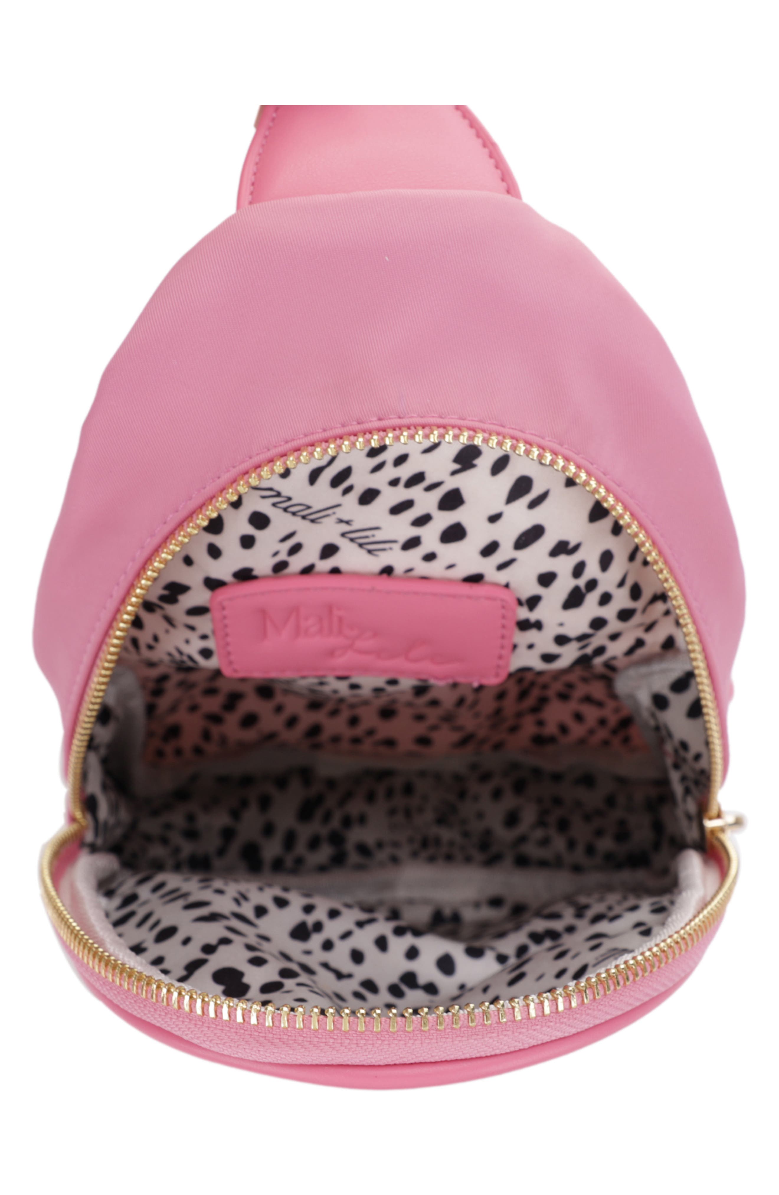 Mali + Lili Gwen Nylon & Vegan Leather Sling Bag, Alternate, color, Mauve