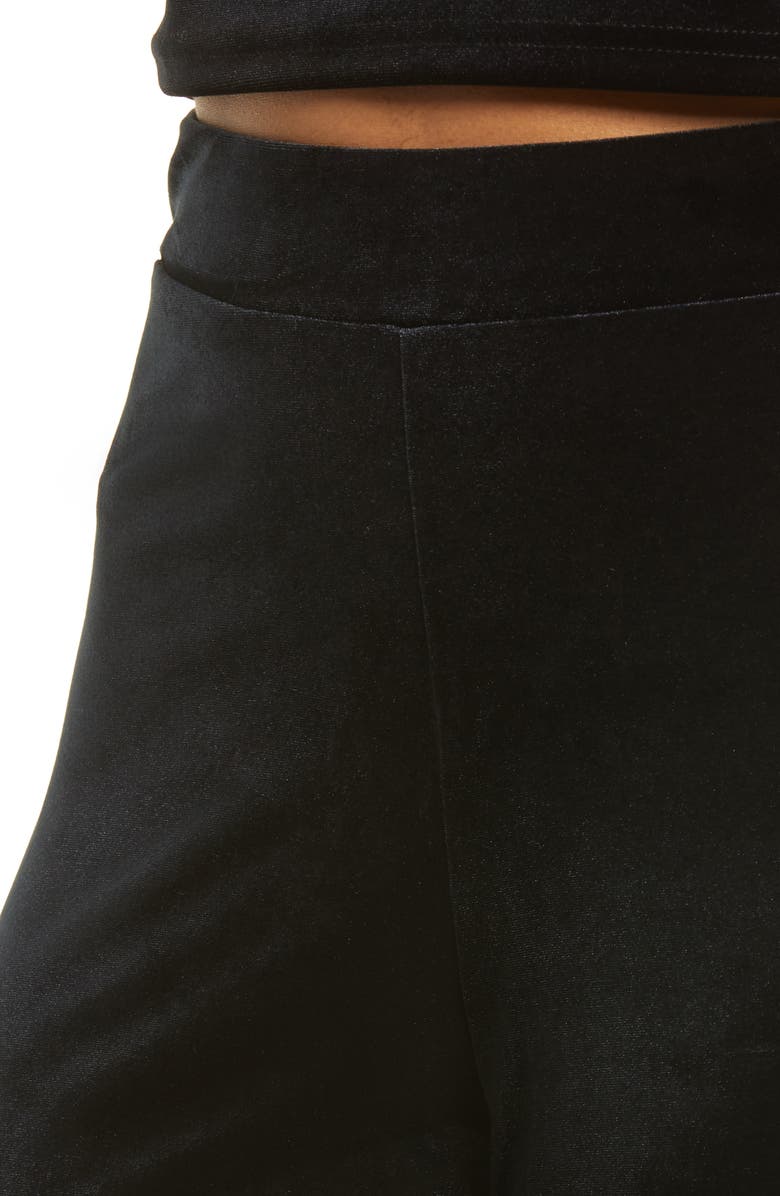 Topshop Wide Leg Velour Pants, Alternate, color,